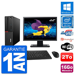 PC Lenovo M800 SFF Ecran 22" Intel G4400 RAM 16Go Disque Dur 2To Windows 10 Wifi - Occasion