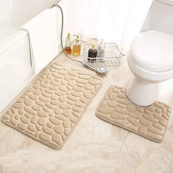 LUUCOZK Tapis de bain antidérapants absorbants à séchage rapide, tapis de décoration de salle de bain-beige-60x90cm 