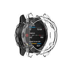 Wewoo Boîtier de montre Pour étui de protection en TPU à demi-couverture Garmin Fenix 6/6 Pro Smart Watch Transparent 