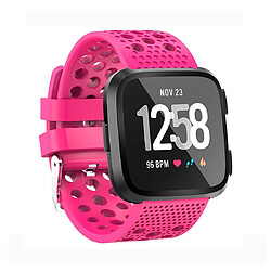 Wewoo Bracelet pour montre connectée Smartwatch Cercle d'aération trou Fitbit Versa Rose Rouge 