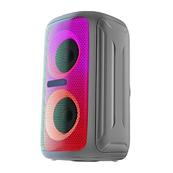 Yonis Enceinte Bluetoothe Lumineuse Sans Fil 12H Autonomie Son 3D Enceinte Bluetoothe Avec Lumière Colorée Son 3D Radio 12H Autonomie Portée 10M Gris YONIS