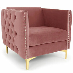 Paris Prix Fauteuil Design en Velours Suez 83cm Rose 