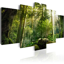 Decoshop26 Tableau toile de décoration murale impression premium en 5 parties sur châssis en bois motif Beauté de la forêt 200x100cm 11_0017720 