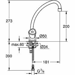 GROHE - Mélangeur Evier - Chromé pas cher