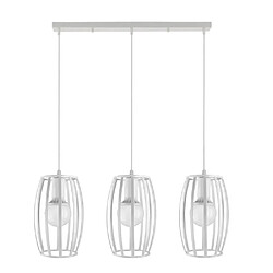 Stoex Suspensions Luminaires Industriel 3 Cage forme Olive , Lustre Abat-jour en Style Nordique E27 Blanc pour Décor Restaurant Salle Chambre 