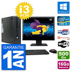 PC HP 800 G1 Ecran 19" Core i3-4130 RAM 16Go Disque 500Go Windows 10 Wifi · Occasion 