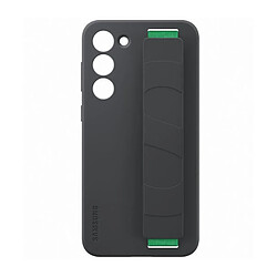 Coque en silicone avec lanière pour Samsung Galaxy S23+ 5G Noir