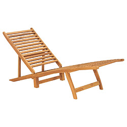 Helloshop26 Transat chaise longue bain de soleil lit de jardin terrasse meuble d'extérieur bois de teck solide 02_0012712