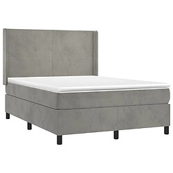 Avis vidaXL Sommier à lattes de lit matelas et LED Gris clair 140x200 cm