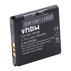 vhbw Li-Ion batterie 900mAh (3.7V) pour portable téléphone Smartphone NOKIA 3250, 3250 XpressMusic, 6151, 6233, 6234 comme BP-6M, BP-6M-S.