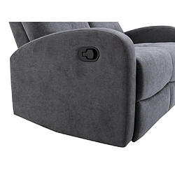 Vente-Unique Canapé 2 places relax en tissu gris EVELYN pas cher