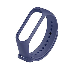 Wewoo Bracelet pour montre connectée en caoutchouc de silicone 2 1 remplacement de la courroie du avec un film d'écran à couverture totale TPU Xiaomi Mi Band 4 bleu foncé