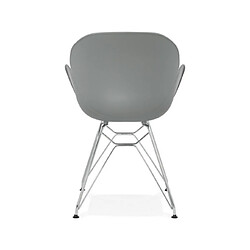 Acheter Mes Lot de 2 fauteuils design gris piétement métal - UMILA