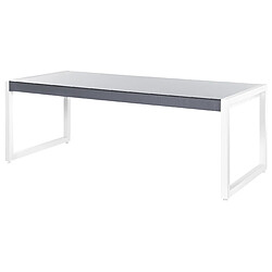 Beliani Table de jardin 210 x 90 cm Verre Blanc cassé BACOLI pas cher