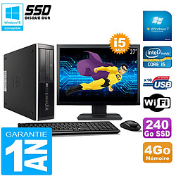 PC HP Compaq Pro 6300 SFF I5-3470 4Go 240Go SSD Graveur DVD Wifi W7 Ecran 27" · Occasion 