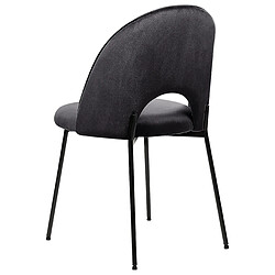 Beliani Chaise de salle à manger Set de 2 Velours Noir COVELO pas cher