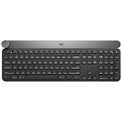 Logitech Craft Advanced with creative input dial keyboard Logitech Craft Advanced keyboard with creative input dial clavier RF sans fil + Bluetooth QWERTY Espagnole Noir, Gris