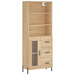 vidaXL Buffet haut Chêne sonoma 69,5x34x180 cm Bois d'ingénierie