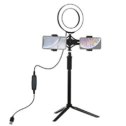 Wewoo Support de trépied + tige d'extension + en direct pour diffusion téléphonique + 6,2 pouces 16cm anneau LED vlogging vidéo kits de lumière