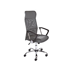 Alter Fauteuil de bureau réglable en hauteur, structure en métal et assise en éco-cuir gris, 62x66x115-125 cm, avec roulettes