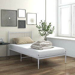 vidaXL Cadre de lit sans matelas blanc métal 90x200 cm