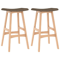 vidaXL Tabourets de bar lot de 2 marron tissu 