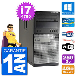 PC Tour Dell 7020 Intel Core i7-4790 RAM 4Go Disque Dur 250Go Windows 10 Wifi · Occasion 