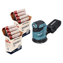 Makita DBO180Z Ponceuse excentrique sans fil 125mm 18V + 2x Set d'abrasifs en filet Toolbrothers SPIDER idéal pour les bricoleurs, ponçage - sans batterie, sans chargeur 