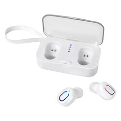 Ecouteurs Microphone stéréo Twins 5.0 pour Samsung S10 Bluetooth, Sans Fil - In-Ear - blanc 