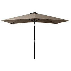 Avis Maison Chic Parasol Jardin | Parasol avec LED et mat en acier Taupe 2x3 m - GKD57872