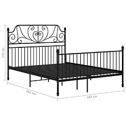 vidaXL Cadre de lit sans matelas noir métal 160x200 cm pas cher