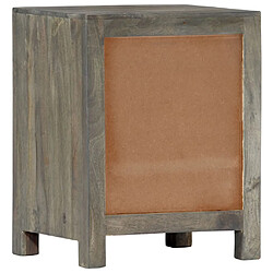 Avis vidaXL Table de chevet Gris 40x30x50 cm Bois de manguier massif