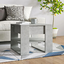 vidaXL Table basse gris béton 55,5x55x45 cm bois d'ingénierie 