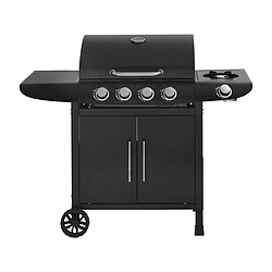 Habitat Et Jardin Barbecue gaz Feria 5 - 5 brûleurs dont 1 latéral - 14,5 kw - Noir