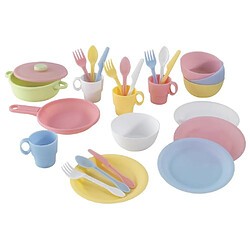 KidKraft Batterie de cuisine enfant 27 pièces vaisselle et ustensiles pastel.