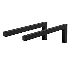 ML-Design Set 2x Consoles Murales en Forme de L, 450x150x30 mm, Noir, Acier, Design Flottant Équerre, Supports d'Étagère en Angle pour Lavabo/Table pour Salle de Bain/Salon, Matériel de Montage Inclus 