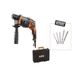 Pack AEG Perforateur SDSPLUS 24mm - 800W - KH 24 IE KIT - Set trois forets et deux burins offerts 