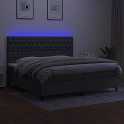 Avis vidaXL Sommier à lattes de lit et matelas et LED Gris foncé 200x200 cm