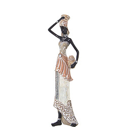 Figurine Décorative Alexandra House Living Blanc Doré Plastique Africaine 10 x 14 x 39 cm 