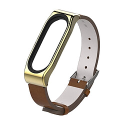 Wewoo Bracelet en cuir PU Mijobs pour bracelet Xiaomi Mi Band 3, bracelet magnétique sans vis, bracelet magnétique Mi Band3, remplacement de la bande, accessoires non inclus 