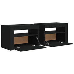 Acheter vidaXL Tables de chevet 2 pcs avec LED Noir 60x35x40 cm