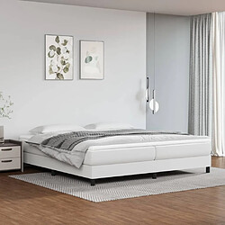 vidaXL Sommier à lattes de lit avec matelas Blanc 200x200cm Similicuir