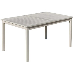 HEVEA Table de jardin extensible en aluminium Palma blanc.