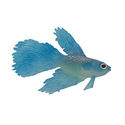 Silicone Artificielle Douce Rougeoyant Effet Betta Poissons D'aquarium Réservoir Décor Bleu