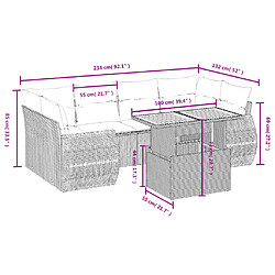 Avis Maison Chic Ensemble Tables et chaises d'extérieur 7pcs avec coussins,Salon de jardin noir résine tressée -GKD335794