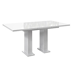 Dusine TABLE A MANGER EXTENSIBLE ROSS - BLANC LAQUE 120-160 CM