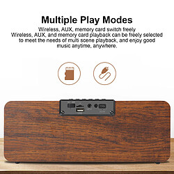 ComfortXL Enceinte bluetooth en bois avec horloge numérique - haut-parleur sans fil prenant en charge bluetooth aux et la lecture de cartes mémoire - aspect bois brun pas cher