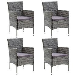 Maison Chic Lot de 4 Chaises de salle à manger de jardin - Fauteuil d'extérieur Résine tressée Gris -MN12389