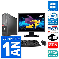 PC Fujitsu E920 DT Ecran 27" Intel G3220 RAM 32Go Disque Dur 2To Windows 10 Wifi - Occasion