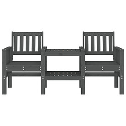 Avis Maison Chic Banc de jardin 2 places | Banquette de jardin avec table | Chaise Relax gris bois massif de pin -MN40073